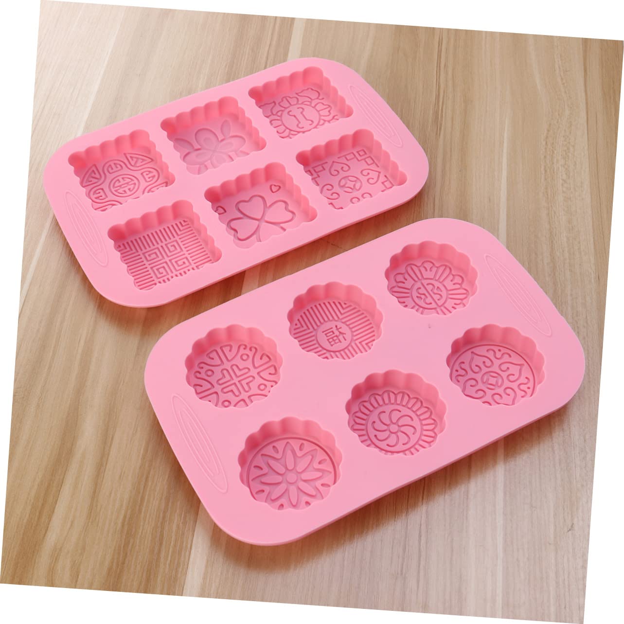 Mikinona 4 Piezas cortador de galletas galleta circular molde para galletas moldes para galletas cortadores de galletas circulares kitchen gadgets panelas cozinha molde de silicona rosa
