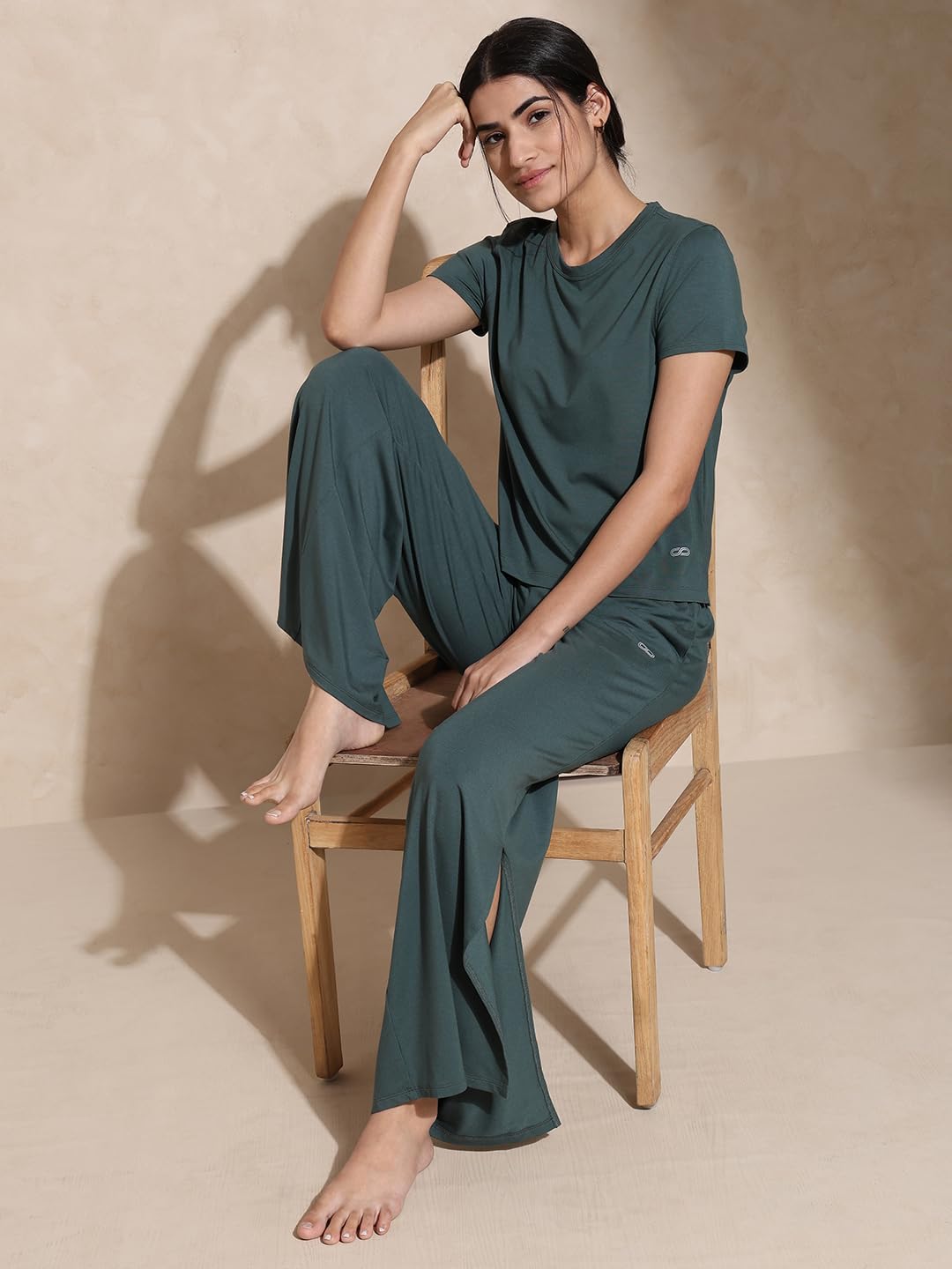 Silvertraq Women's Regular Fit T-Shirt (W389PG_Pine Green 2