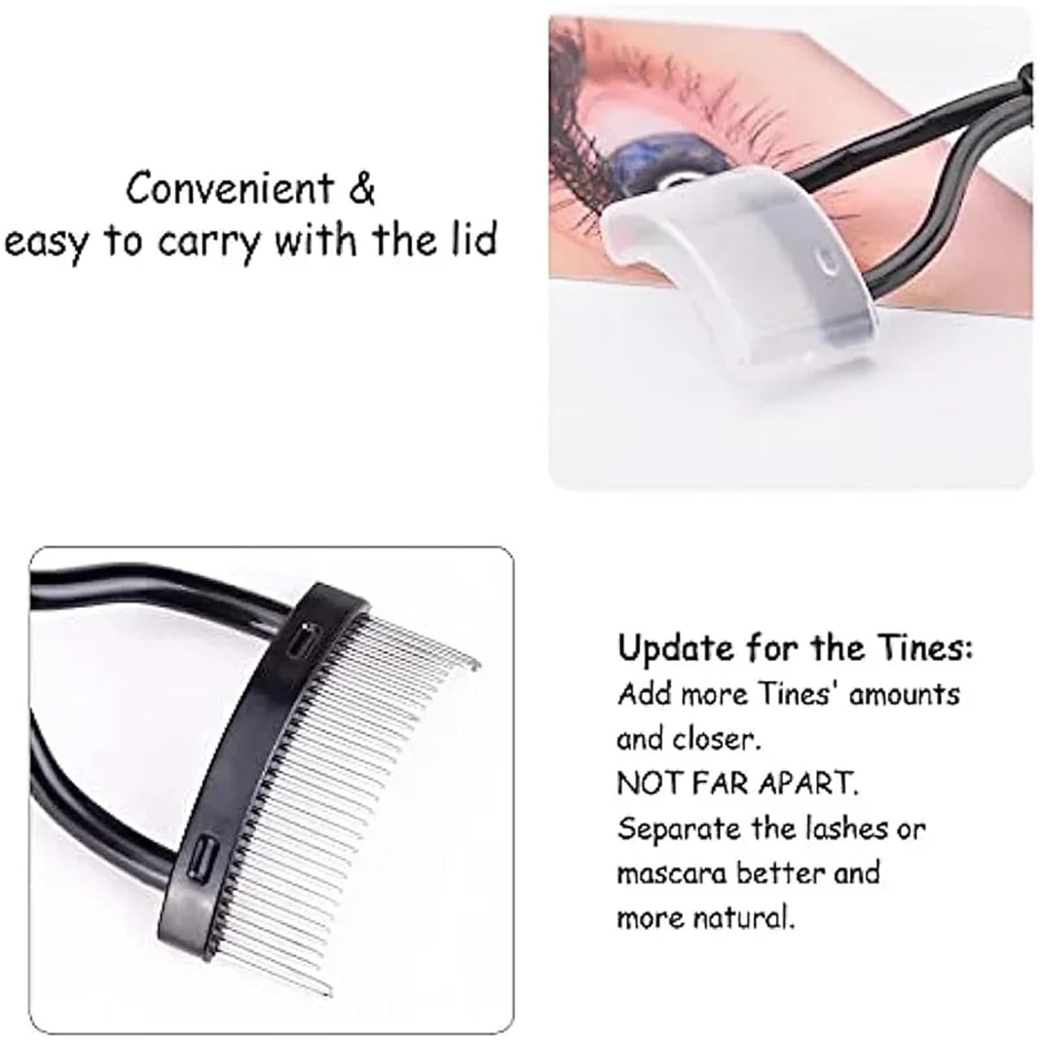 Eyelash Comb Metal Eyelash Separator Tool 15 Pcs Eyelash Comb Separator Tool Designed Brush With Cover For Makeup(Pink)