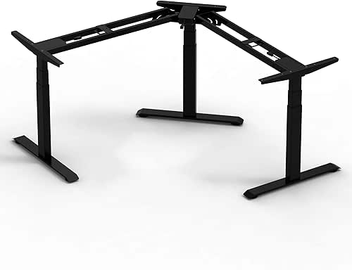 Fromann Adjustable Standing Corner Desk Frame 3 Leg L-Shaped Electric