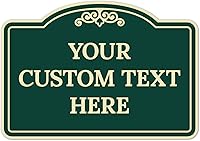 SigoSigns Custom Personalized Metal Sign - 7x10 Green ACM Fade-Resistant Plaque for Home, Driveway, Business, Airbnb, Office - Made in USA
