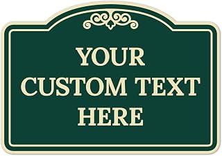 SigoSigns Custom Personalized Metal Sign - 7x10 Green ACM Fade-Resistant Plaque for Home, Driveway, Business, Airbnb, Office - Made in USA