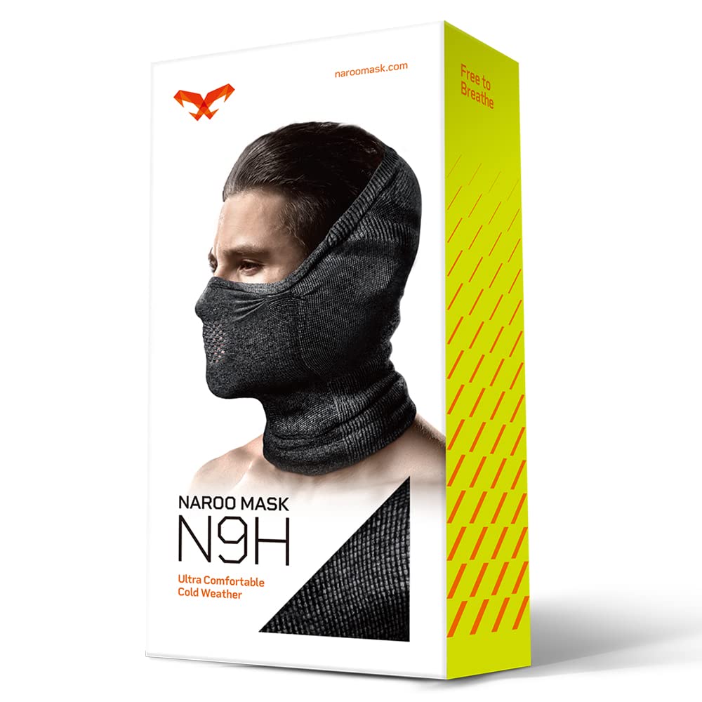 Naroo N9H - Medio pasamontañas térmico Transpirable Anti-empañamiento, Calentador de Cuello con Costuras Especiales para Mejor visión, cómodo elástico contra Viento para Esquiar, Snowboard