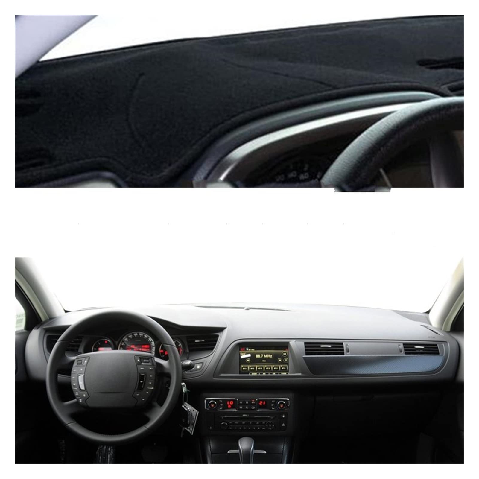 Cubierta del Salpicadero del Coche Para Citroen C5 2008-2016 Protector de la Consola Central Alfombra Dashmat Reducir Sol 2015 2014 2013 2012 Coche Interior del Salpicadero Cubierta ( Color : Black LH