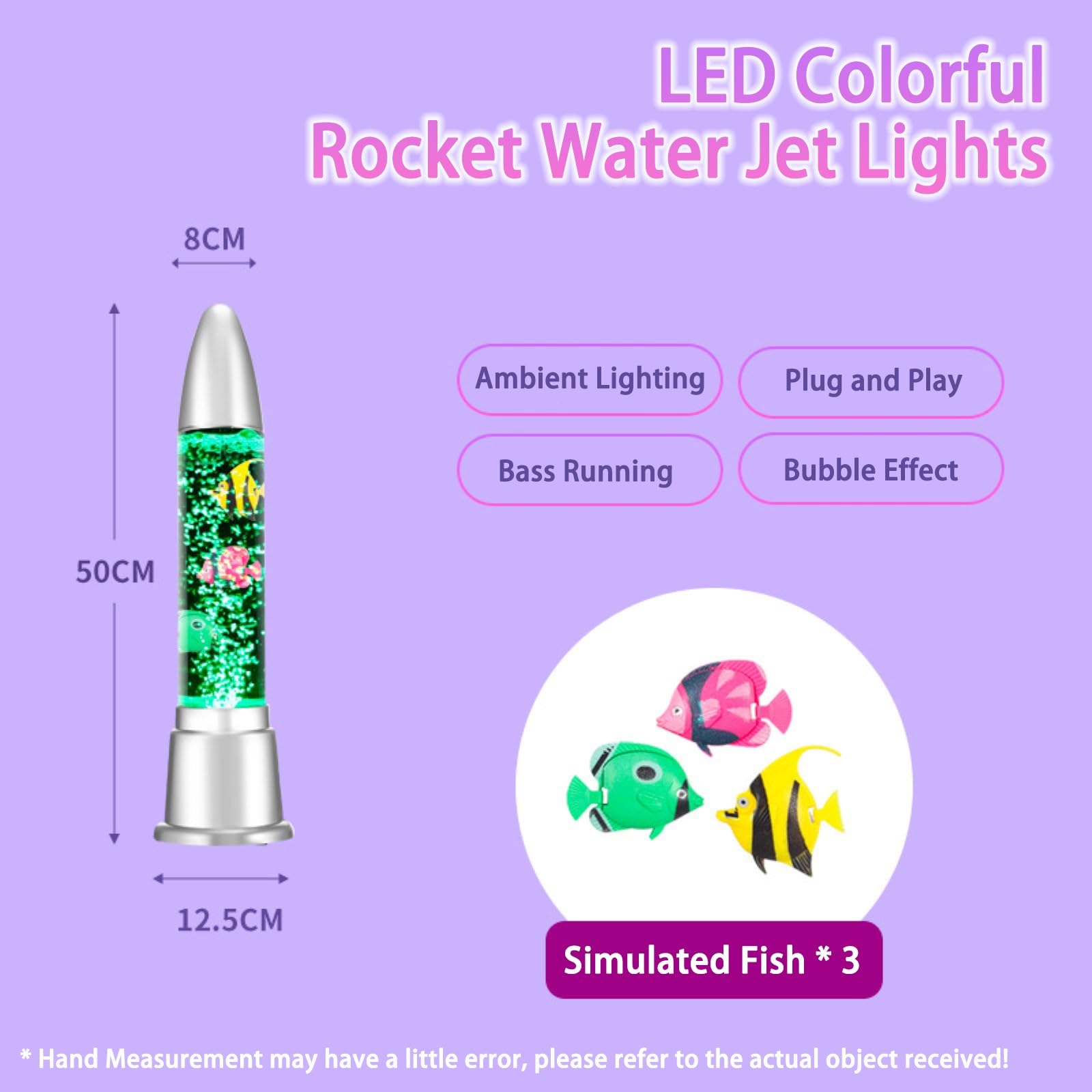 Torre de luz con Burbujas de Peces: Tubo de Burbujas RGB con 3 Peces flotantes Artificiales, lámpara de pie de Lava for Dormitorio, Oficina, decoración Zen, relajación y Tranquilidad.