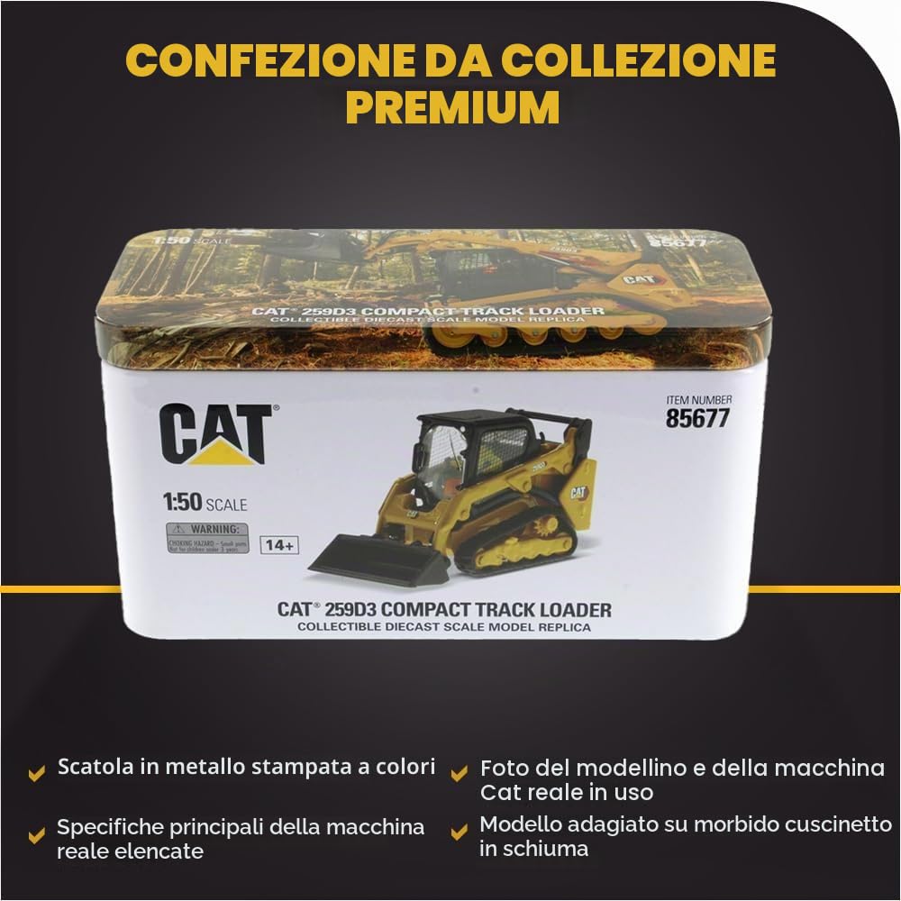Diecast Masters 85677 - Cat 259D3 Multi Terrain Loader, scala 1:50, da 14 anni, in scatola di latta, adatto ai collezionisti