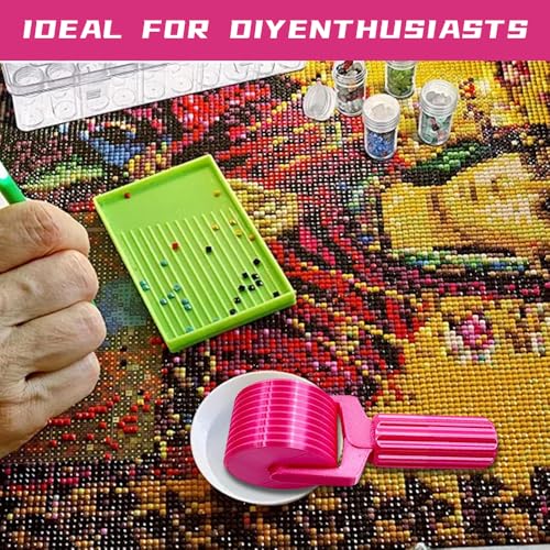 Image of 2-Pack Diamond Art Roller - Diamond Painting Tools, DIY Craft Tool for Rhinestone Embroidery, Diamond Painting Press Roller for Smooth Pressing, Diamond Painting Tools and Accessories (2pcs-a)
