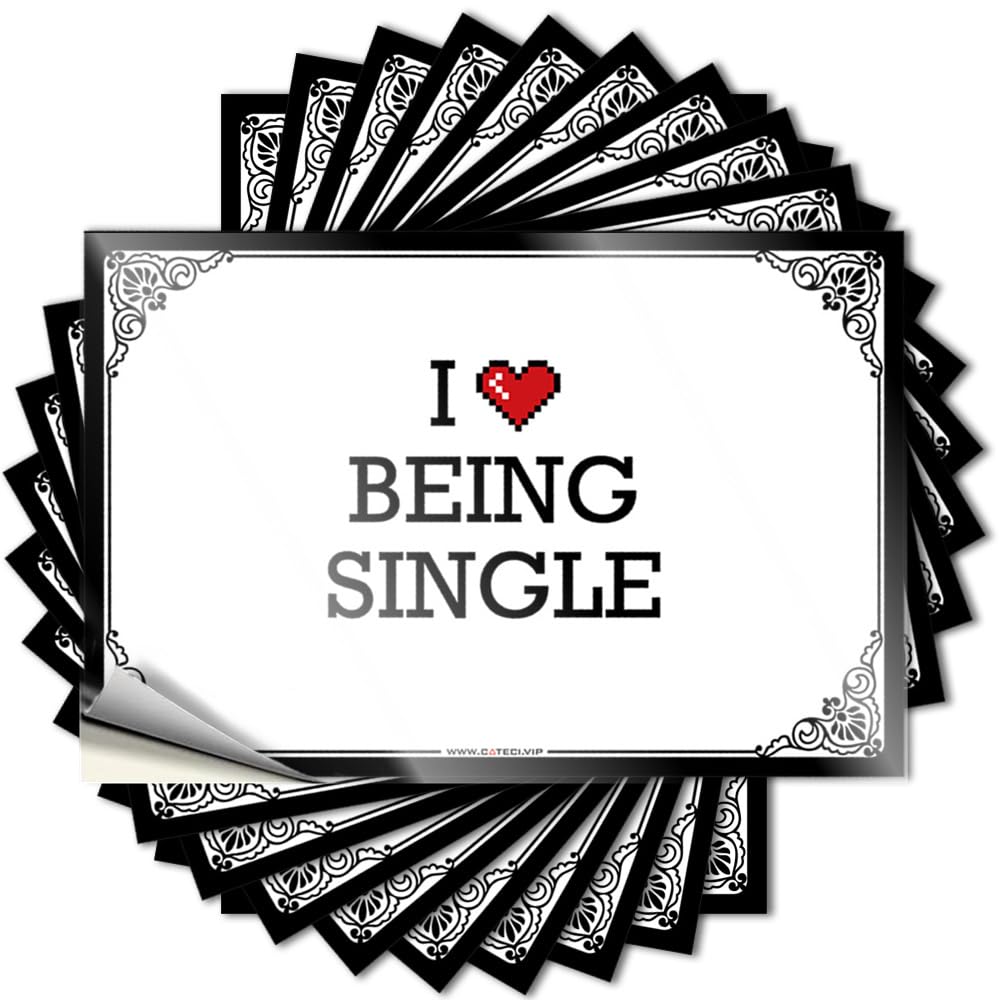Fall Front Porch Decor Fall Sticker - I Love Being Single Hat Waterproof Vinyl Sticker(6X9CM)