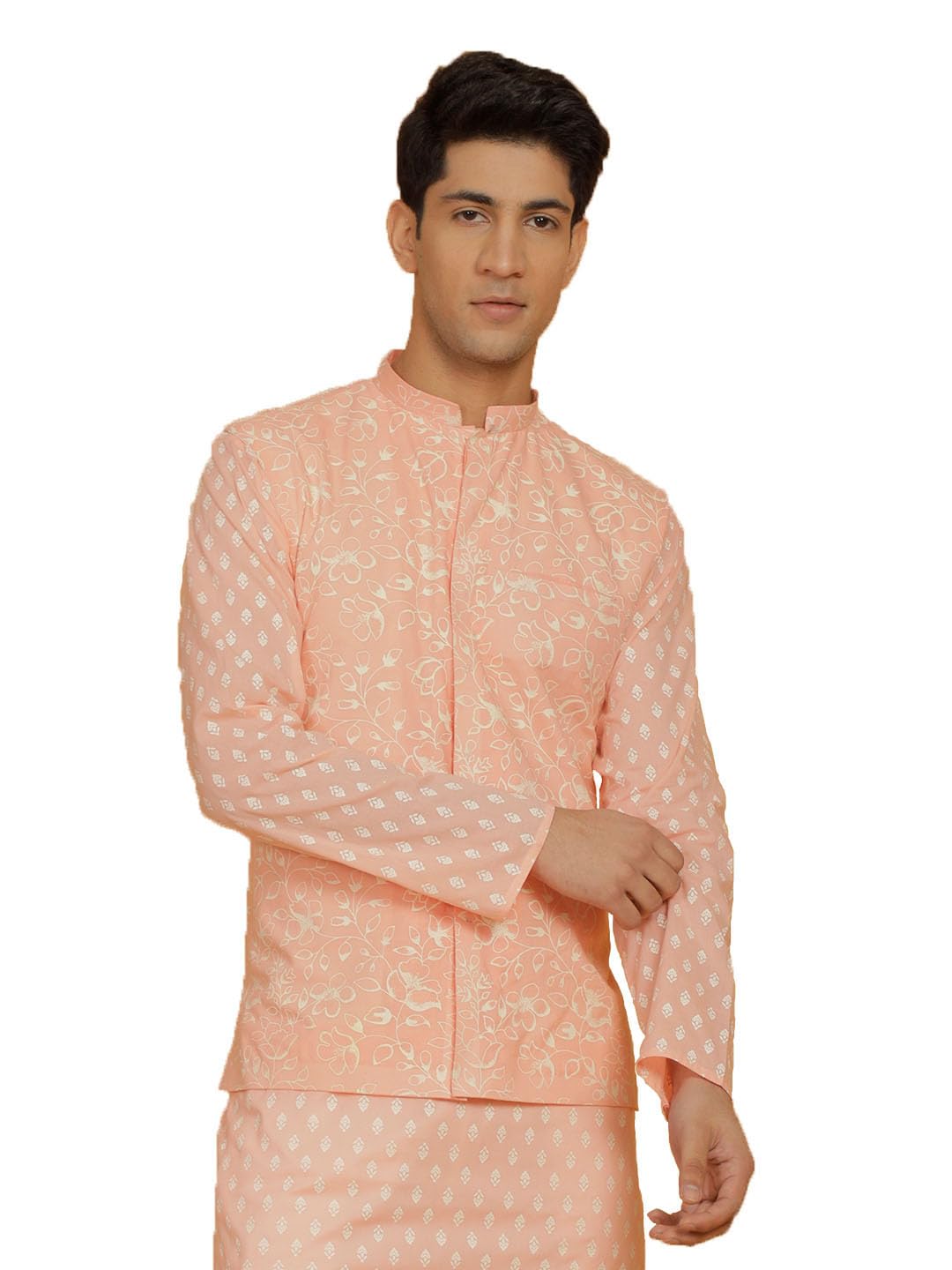 Men's Cotton Nehru Jacket I Allover Printed Jacket Regular Nehru Jacket I Fastive Party Wedding Neharu Jackets-image-5