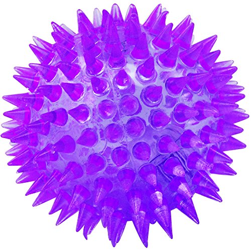 com-four® 4X Blink-Igelball mit LED Licht, Spielball, Blinkflummi, Stachelball, Mitgebsel für Kindergeburtstag, Gummiball Spielzeug - Massageball, Springball, Leuchtball Ø 7 cm [Auswahl variiert]