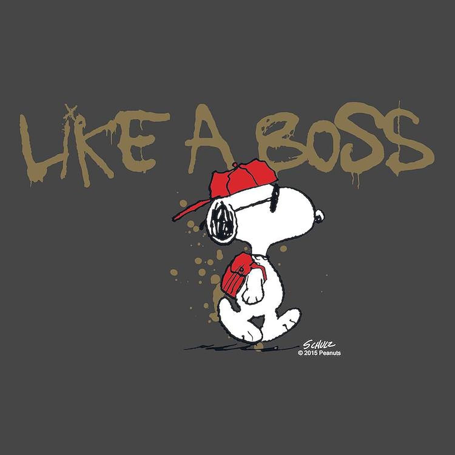 CafePress Peanuts Snoopy Like A Boss Decorative Fabric Shower Curtain