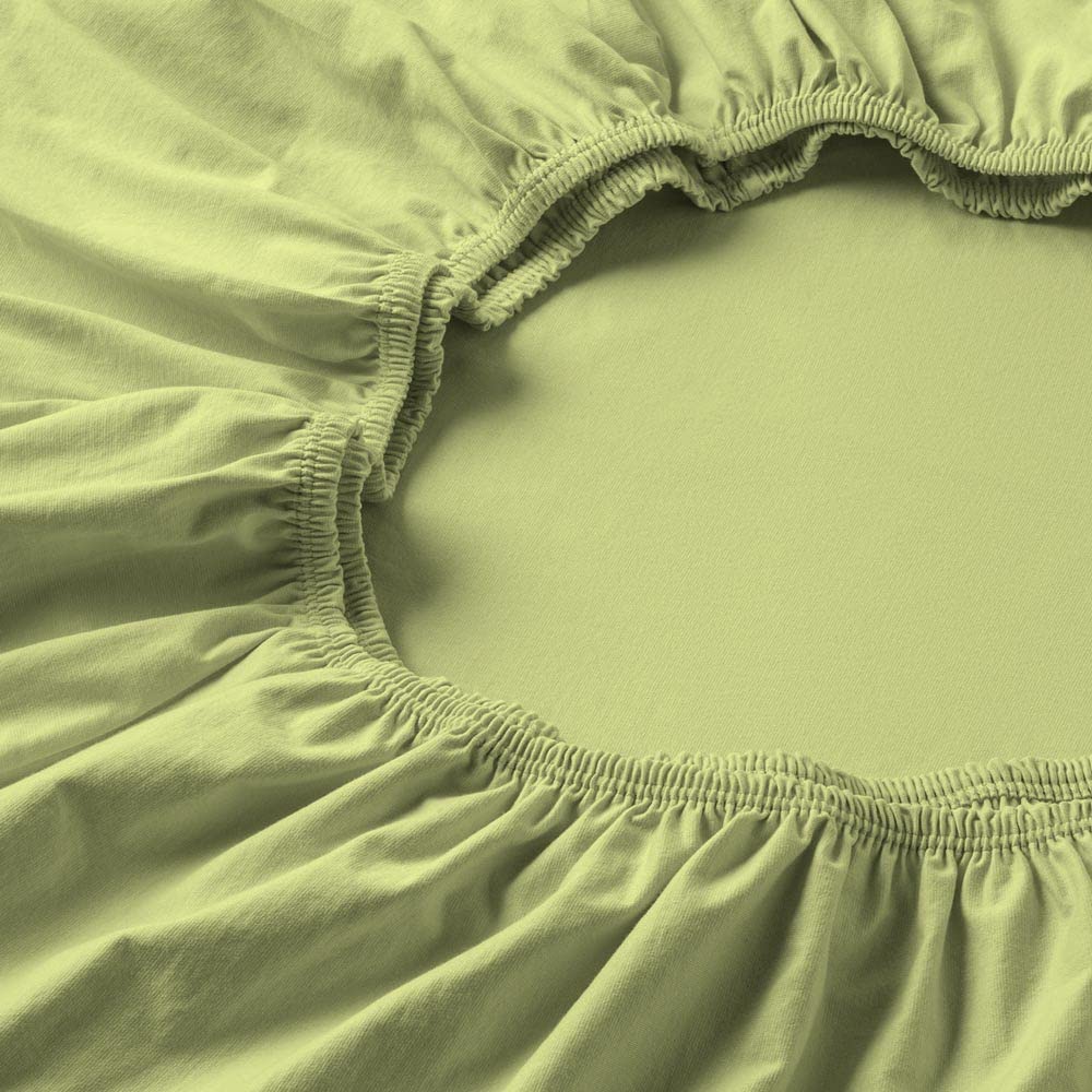 ESTELLA Spannbetttuch Feinjersey | maigrün | 150x200 cm | bügelfreie & trocknerfeste Qualität | Rundumgummi | 100% Baumwolle
