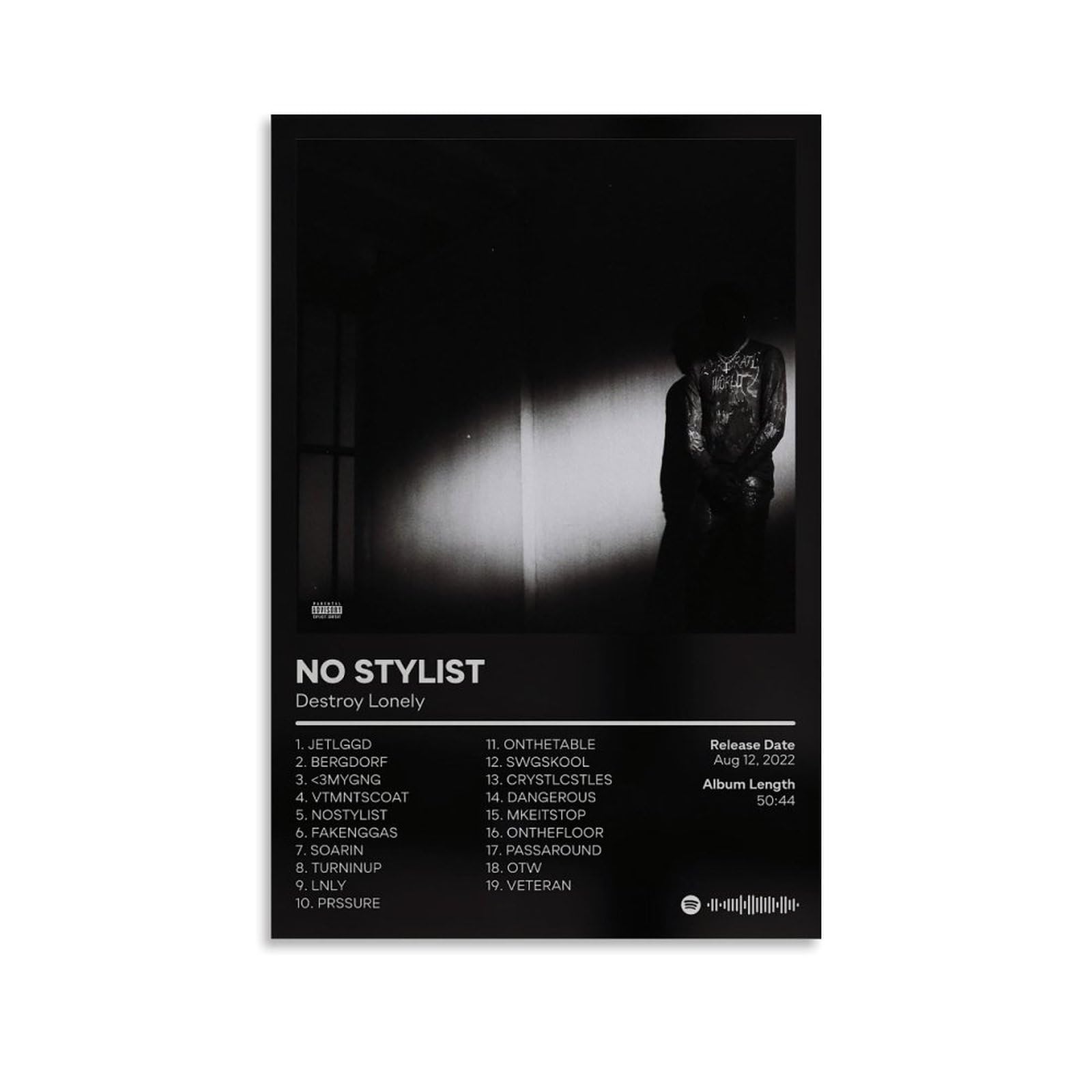 Whbaq Unframe-Style Destroy Lonely Poster Album-No Stylist Poster Canva Colourfast Wall Art Decorative Painting For Living Room Bedroom Home Decor 20X30inch(50X75cm)