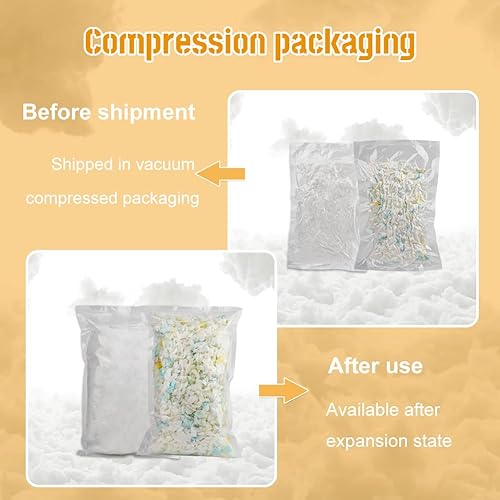 Miniatura 3 de Relleno de fibra, relleno de fibra de poliéster de 10.58 onzas, espuma de relleno de puf de 5.29 onzas, fibra de relleno de espuma de alta densidad,