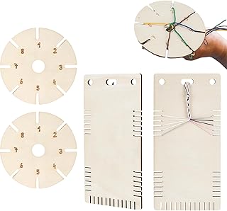 4Pcs Wood Beading Cord Discs with Measurement Marking Bracelets Weaving Plate for Braided Rope Crafting Handmade Jewelry Weaving Board Set