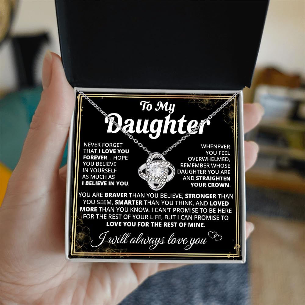 Daughter Necklace From Dad, Daughter Gift From Dad, Anniversary Graduation Christmas Birthday Gifts For Daughters From Mom, Meaningful Gift For Daughters With Message Card And Box - Image 3