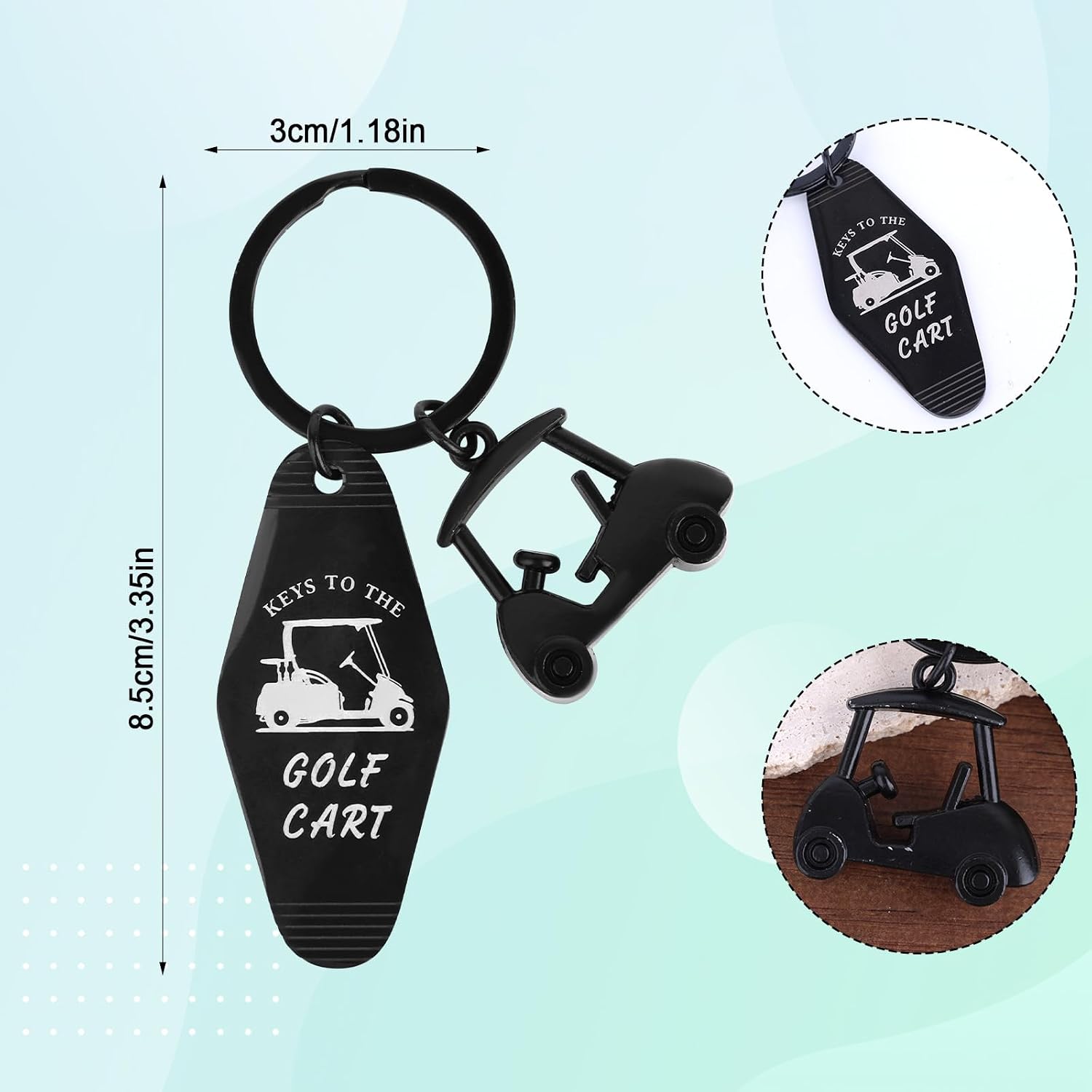 Mikovivi Golf Cart Keychain, Golf Cart Key Chain Holder Souvenir Gifts image 2