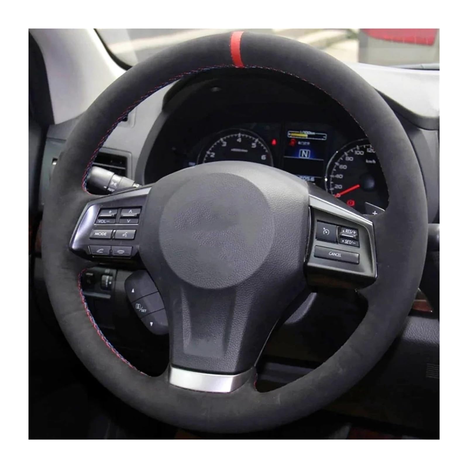 Volante Automóvil Funda Volante Piel Ante para Subaru para Forester 2013-2016 para Legacy 2012-2014 para Outback XV para Impreza Protector Volante Coche(Grey)