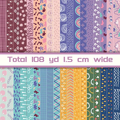 Mooker Conjunto de 36 Rolos de Fita Washi- Fita Adesiva Decorativa, Fita Adesiva Colorida para Artes