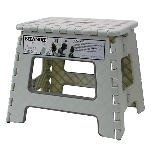 BEEANDEE 11" Folding Step Stool for Adults Kids Holds Up