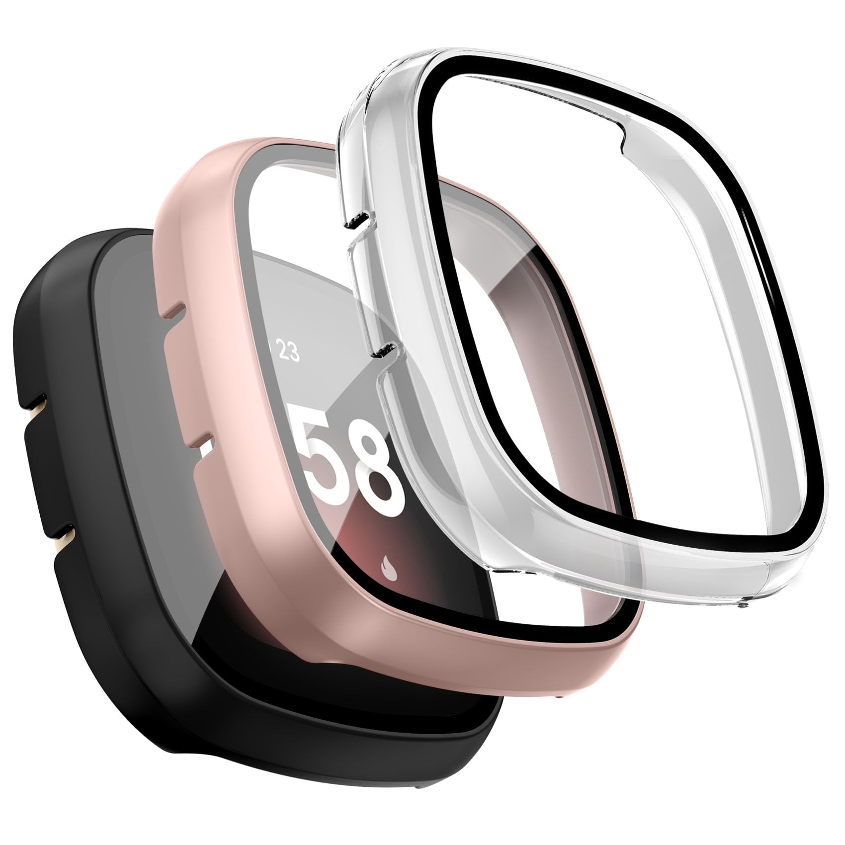 3 Pezzi] Vetro Temperato Per Fitbit Versa 3 / Fitbit Sense, [3D