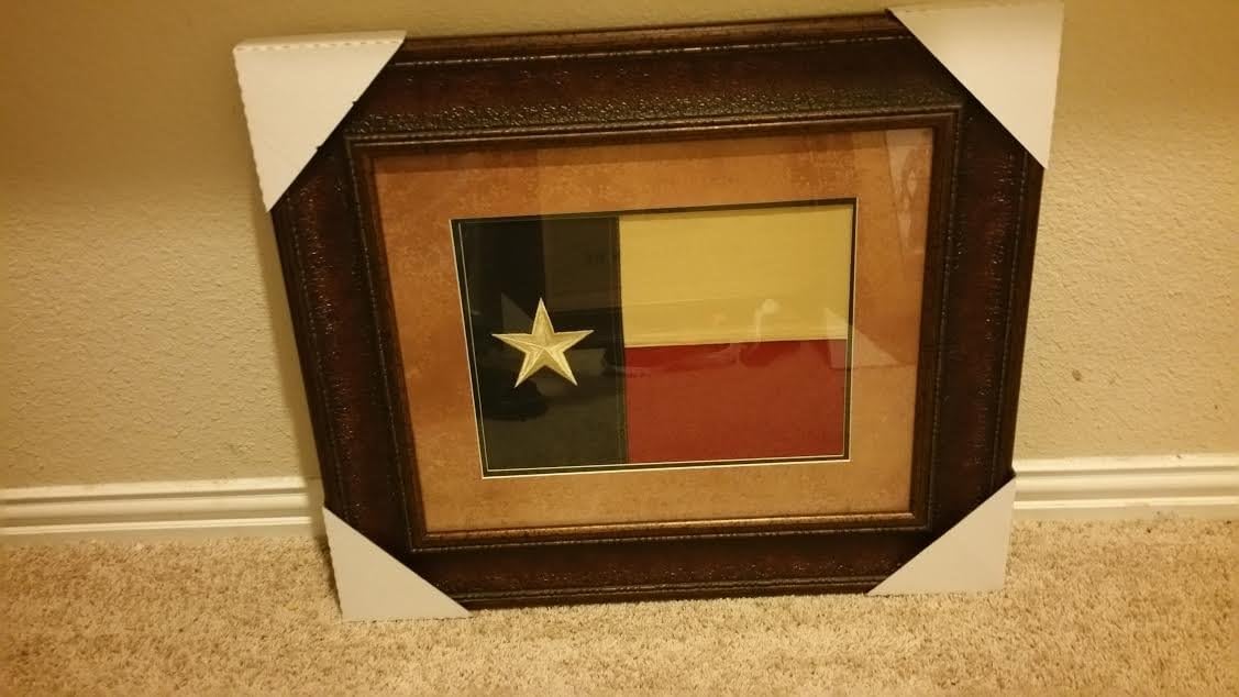 Picture King Small Texas Flag Framed Aged USA Real Rustic Western Art Wall Decor
