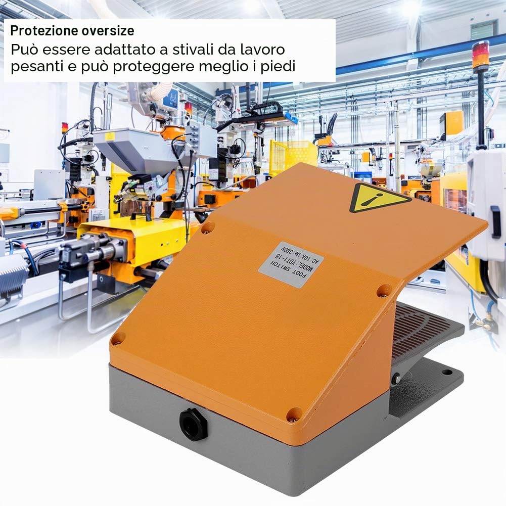 Interruttore a Pedale AC 380V 10A, Interruttore a Doppio Pedale, Interruttore a Pedale Elettrico, Interruttore a Pedale Industriale in Metallo, Interruttore a Pedale, per Torni