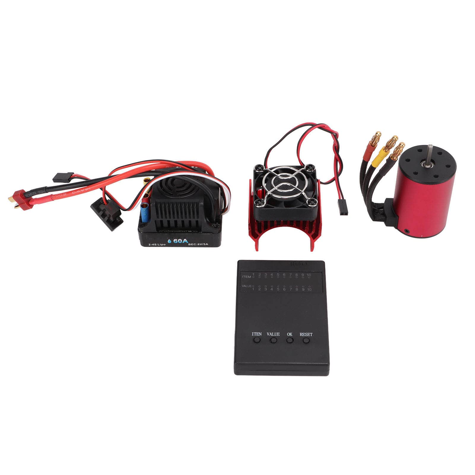 Zestaw Silnika Bezszczotkowego RC 3100KV z Zestawem ESC | Wysokowydajny stop aluminium, wodoodporna konstrukcja, idealny do samochodów RC 1/10