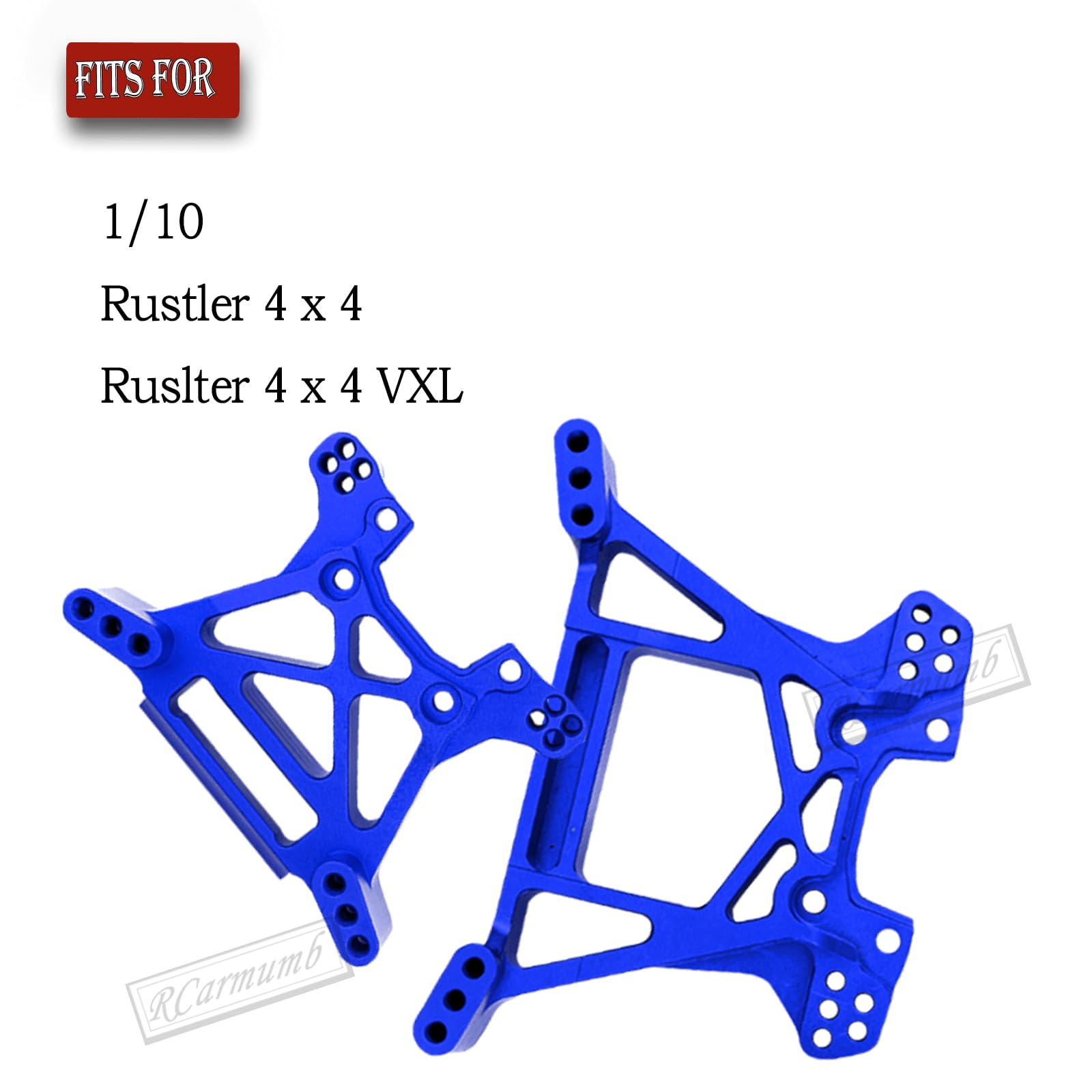Rcarmumb RC Alloy Front Rear Shock Tower Upgrades Part for Rustler 4x4/Rustler VXL 4x4 4WD,Replaces 6738 6739,Navy Blue