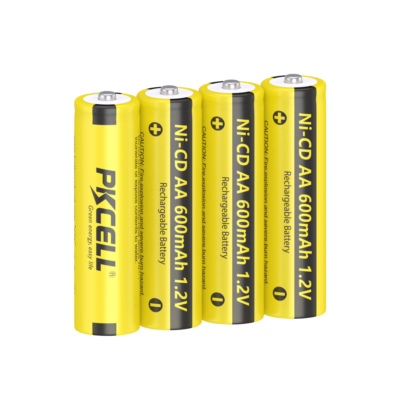 PKCELL 4 Pack AA 1 2V 600mAh NICD Rechargeable Double A Battery for Solar Lights 4PCS