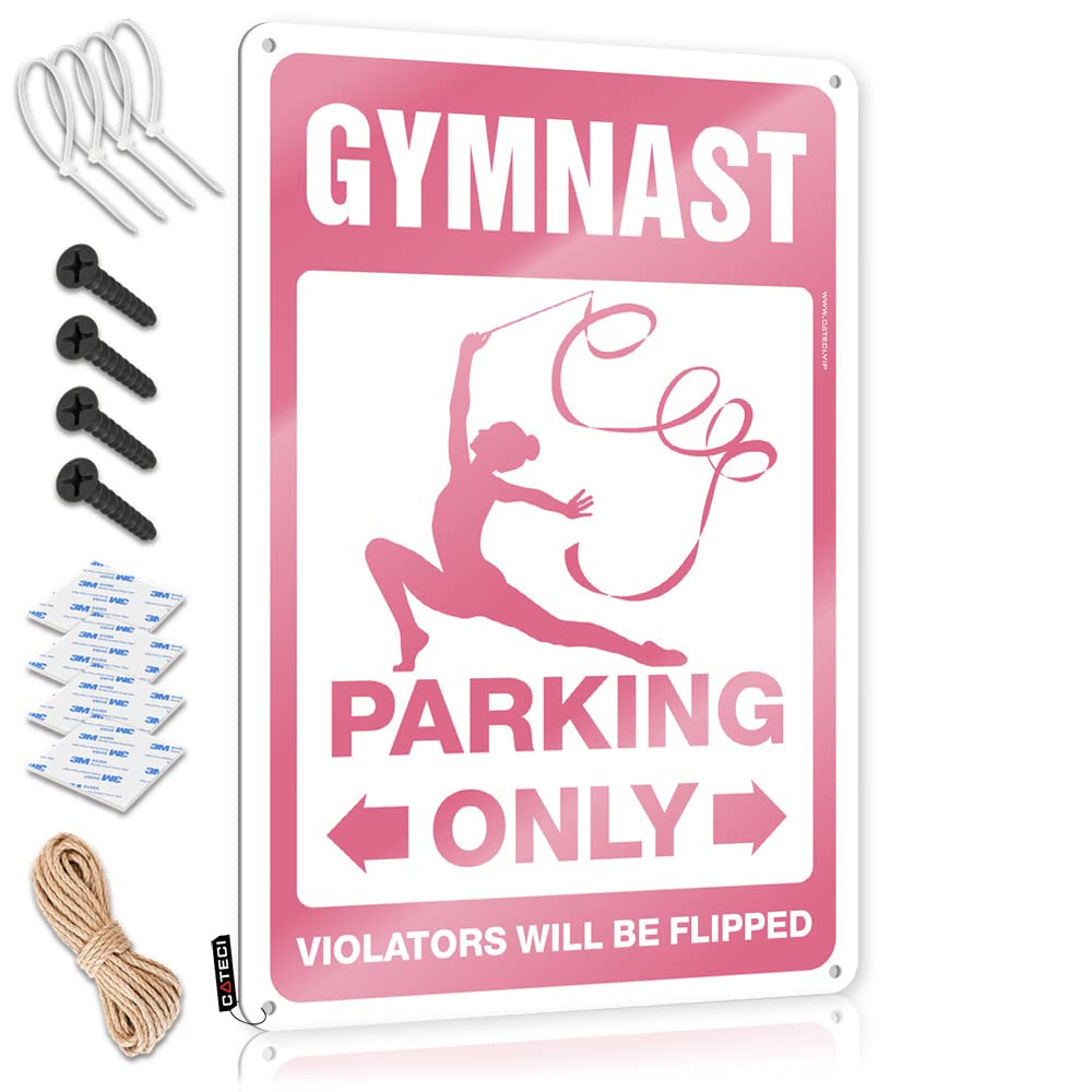 KRAZMURONGD Bar Sign Home Decor Gymnast Parking Only Tin Sign Dorm Door Sign Sports Bar Decor