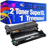 Tito-Express PlatinumSerie 1x Trommel-Einheit & 2X Toner-Kartusche Super-XL kompatibel mit Brother DR-2300 & TN-2320 | Für MFC-L2700DN L2700DW L2701 L2701DW L2703DW L2720DW L2740CW L2740DW
