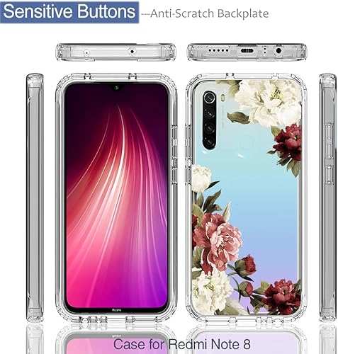 Miniatura 5 de Funda para Redmi Note 8 (20192021) M1908C3JH M1908C3JGG con protector de pantalla de vidrio templado, funda protectora de cuerpo completo con patrón