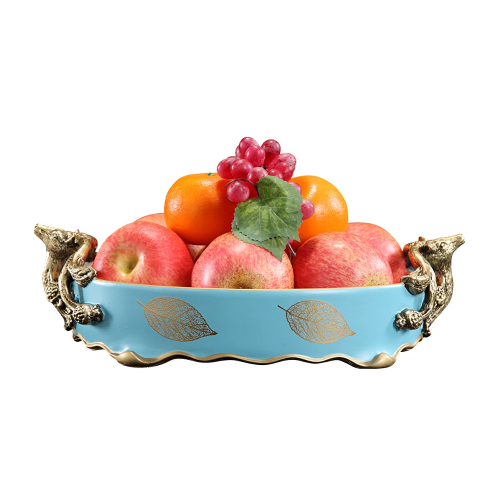 Assiette de fruits en résine, bol de stockage de noix de fruits secs binauraux haut de gamme, plateau de fruits de collations de bonbons, plateau de bols de fruits d'ornement décoratif de comptoir de