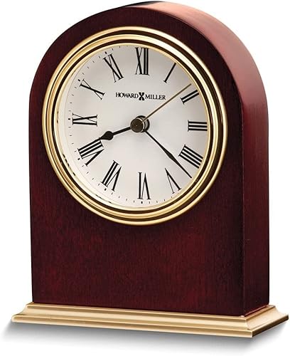 Rosewood and Brass Finish Quartz Clock Orange Traditional