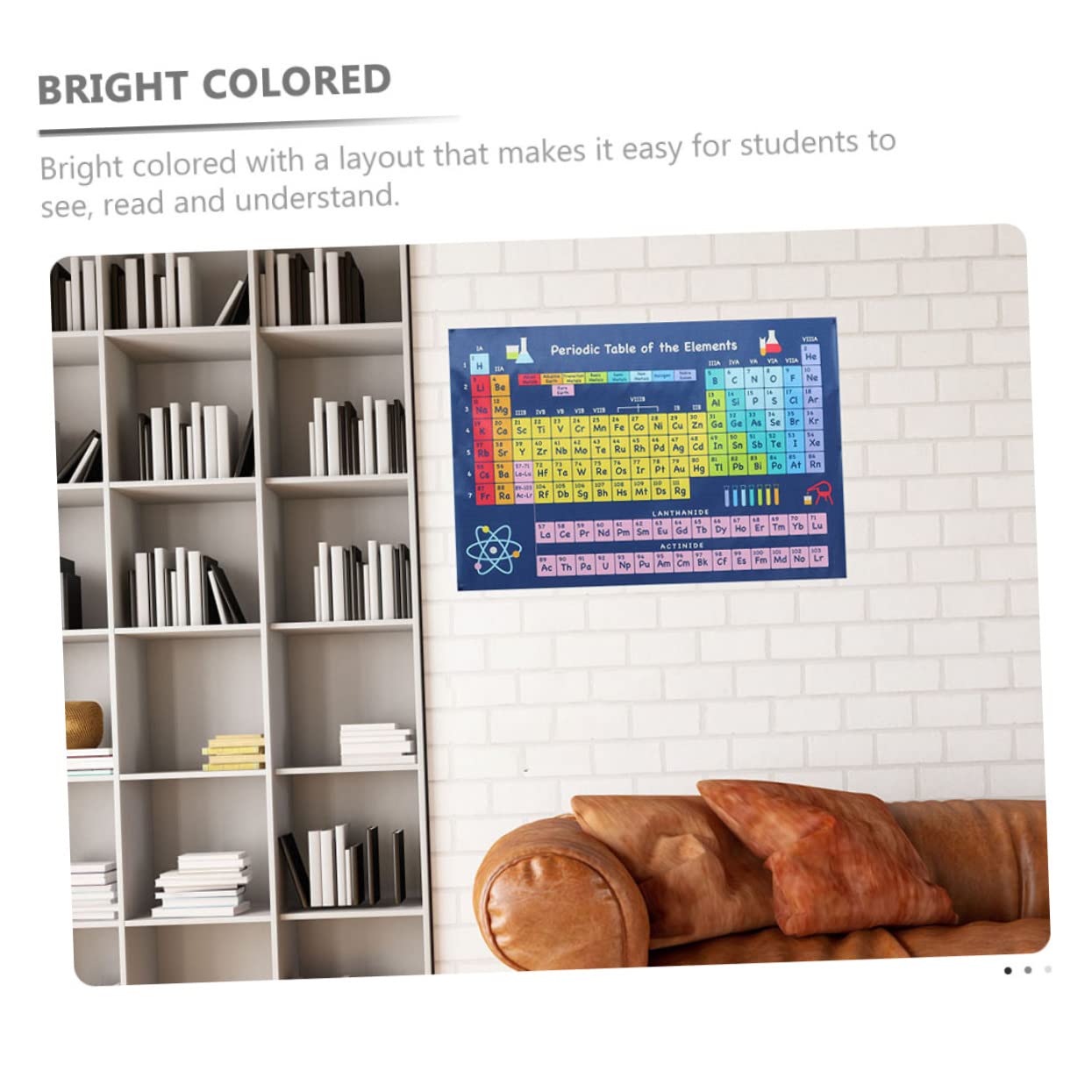 Lurrose 8piezas Póster De Elementos Químicos Para Aula y Estudio Tabla Periódica Para Aprendizaje Infantil y Decoración Escolar