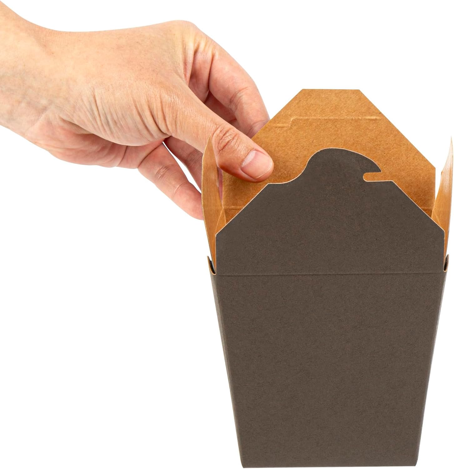 Restaurantware Bio Tek 4 x 3.5 x 4 Inch Food Containers 25 Durable Noodle Boxes - Disposable Sustainable Black Paper 26-Ounce Takeout Boxes Square For Takeouts And Delivery Or Picnics