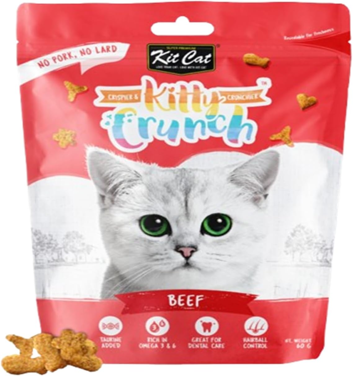 Kit Cat Kitty Crunch Beef Flavour Cat Treats - 60G