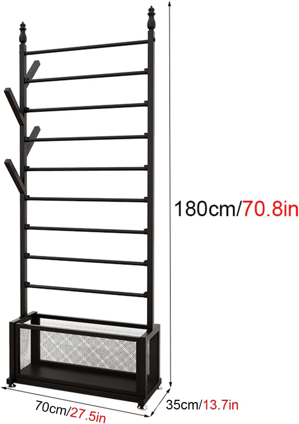 Tall Commercial Organizer Stand for Closet/Shop/Cloakroom/Clothing Store,Ribbon/Wrapping Paper Display Holder