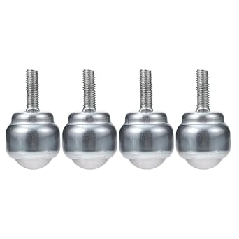 4pcs Roller Ball Casters with Threaded Stem Rotating Wheels for Furniture and Workbenches Load-Bearing Ball Transfer Rollers Metal Caster Wheels for Easy Movement