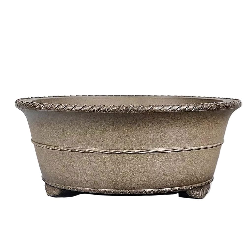 GELASIGE Flower Pots Plant Pots Purple Clay Bonsai Flower Pots Handmade Round Flower Pots Clay Plant Pots 12in Outdoor Flower Pots