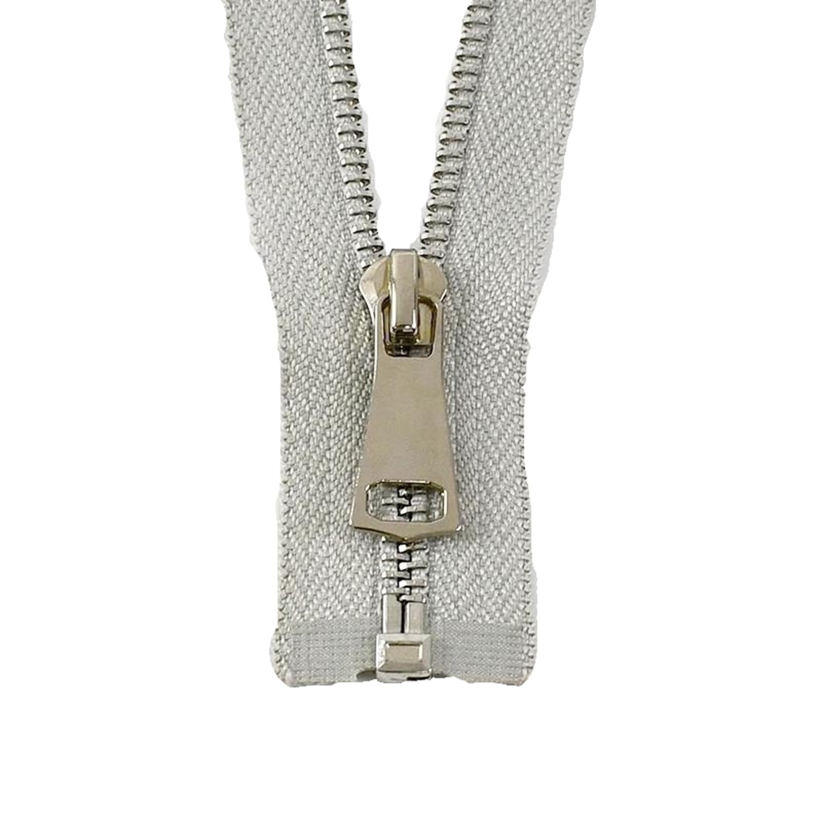 2pcs 40-120 cm 5# Metal Zipper Open-end Auto Lock Zips Sewing Zippers Single Slider Silver Teeth Zip, LightGray, No5,120cm