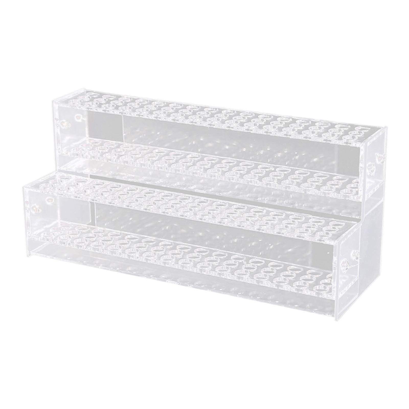 Zanthicia Multi Holes Acrylic Traditional Chinese Hairpins Provide Stylish Eyebrow Pen Stand Makeup Brush Storage Solution Keeping Items Accessible Transparent, Clear, 2 Layer 96 Holes