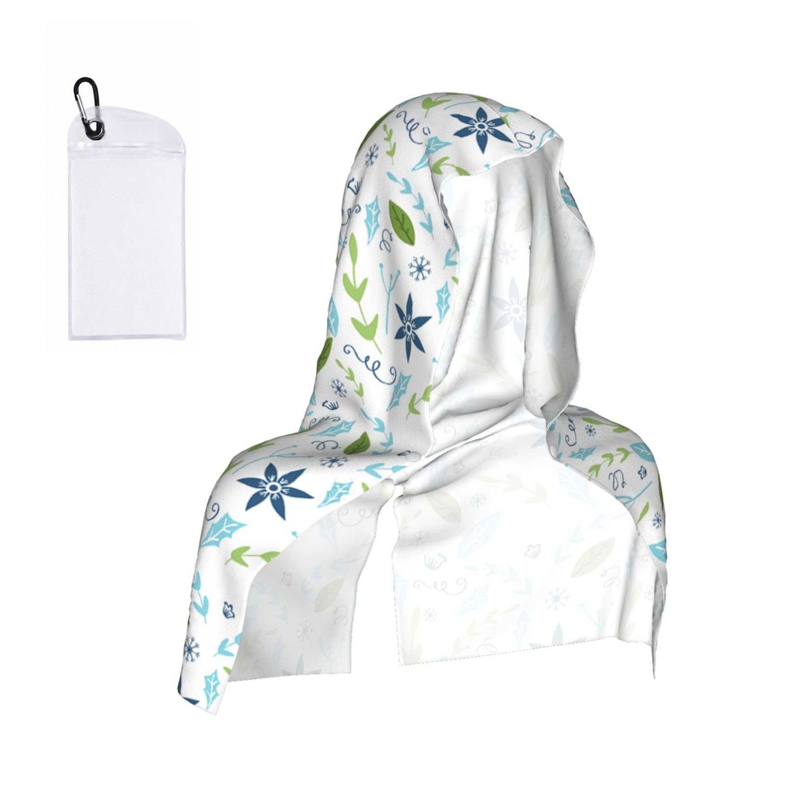 EZDLOWVBA Pretty Flower Print 2 Pack Cooling Hoodie Towels,Sports Headscarf, Neck Wrap Scarf,Breathable Cooling Towel For Neck And Face, Travel, Swimming, Training