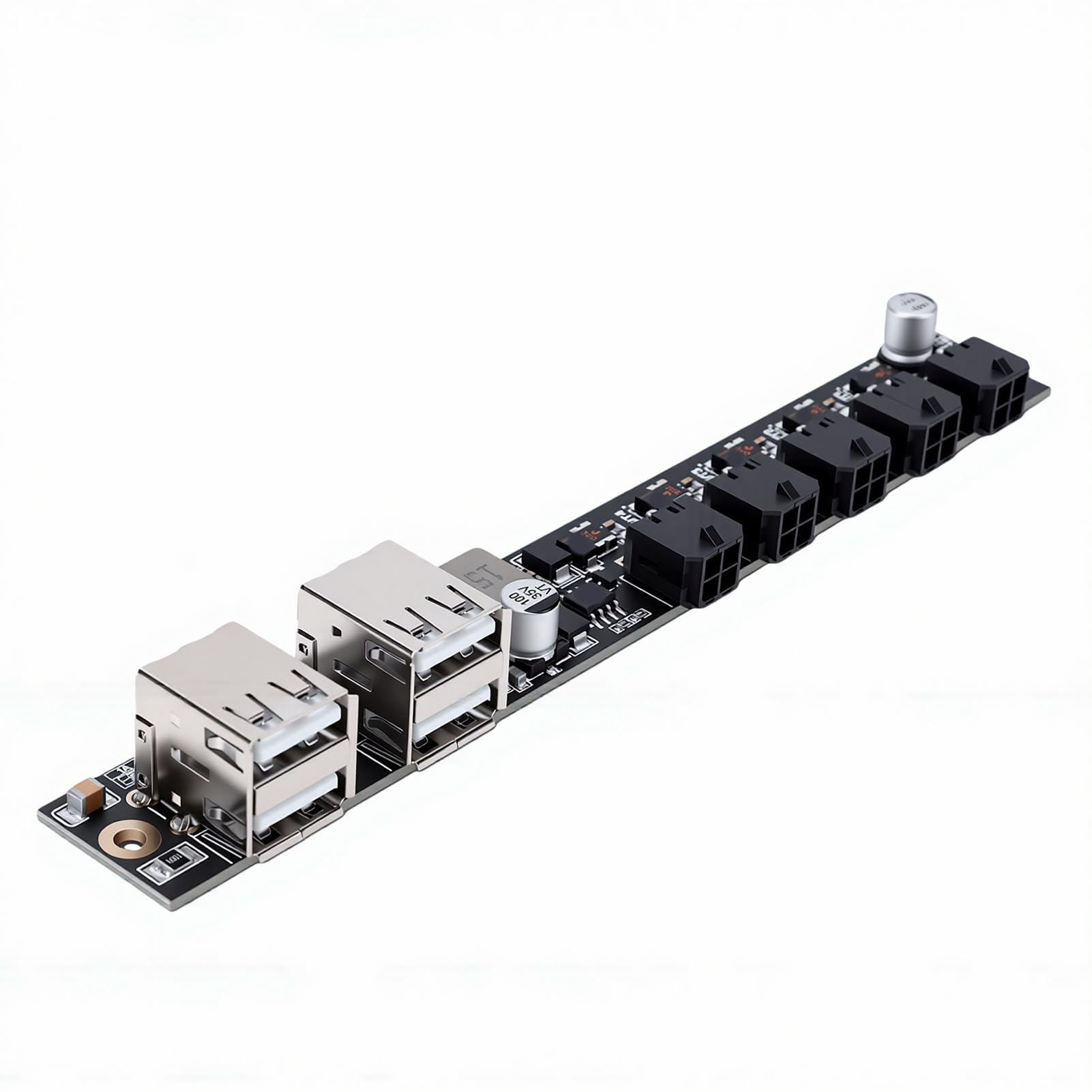 Jeffergarden Karta rozszerzeń Zasilania Drukarki 3D, Zamiennik o | Materiał PCB, 4 Porty USB A z Zabezpieczeniem Nadprądowym, 4 Złącza MX3.0 2x2Pin, kompatybilność z AMS, Konstrukcja