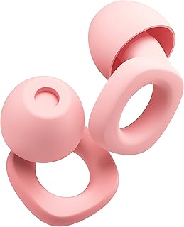 Audree Super Soft Ear Plugs for Sleeping Noise Cancelling - 28dB Noise Reduction Earplugs for Sleep, Concert, Airplanes & Noise Sensitivity, 8 Reusable Silicone Ear Tips in XS/S/M/L (Pink)
