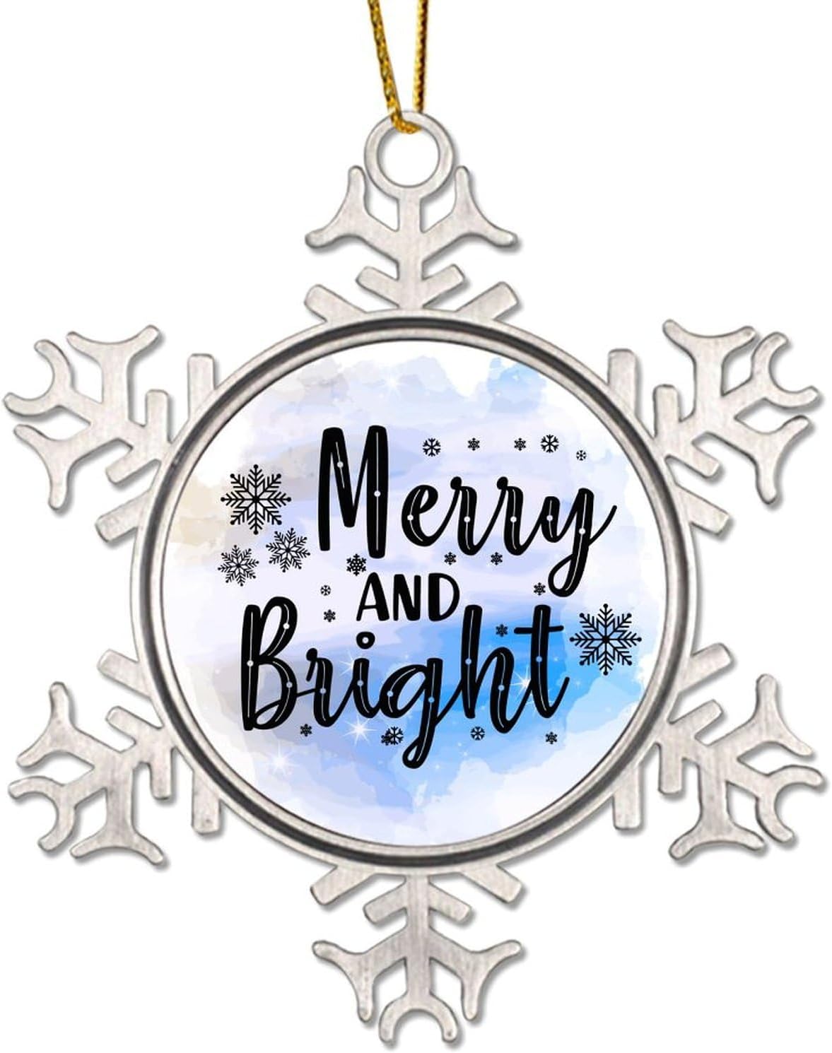 Walking in A Winter Wonderland Metal Snowflake Ornament Keepsakes Xmas Quotes Customized Snowflake Metal Ornament Customizable Snowflake Decorative Xmas Tree Hanging Pendant for Winter