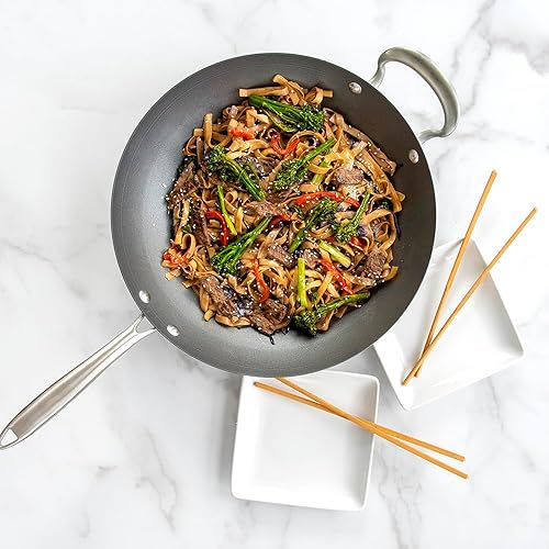 Miniatura 3 de Nordic Ware Wok hilado asiático, 14 pulgadas, metálico