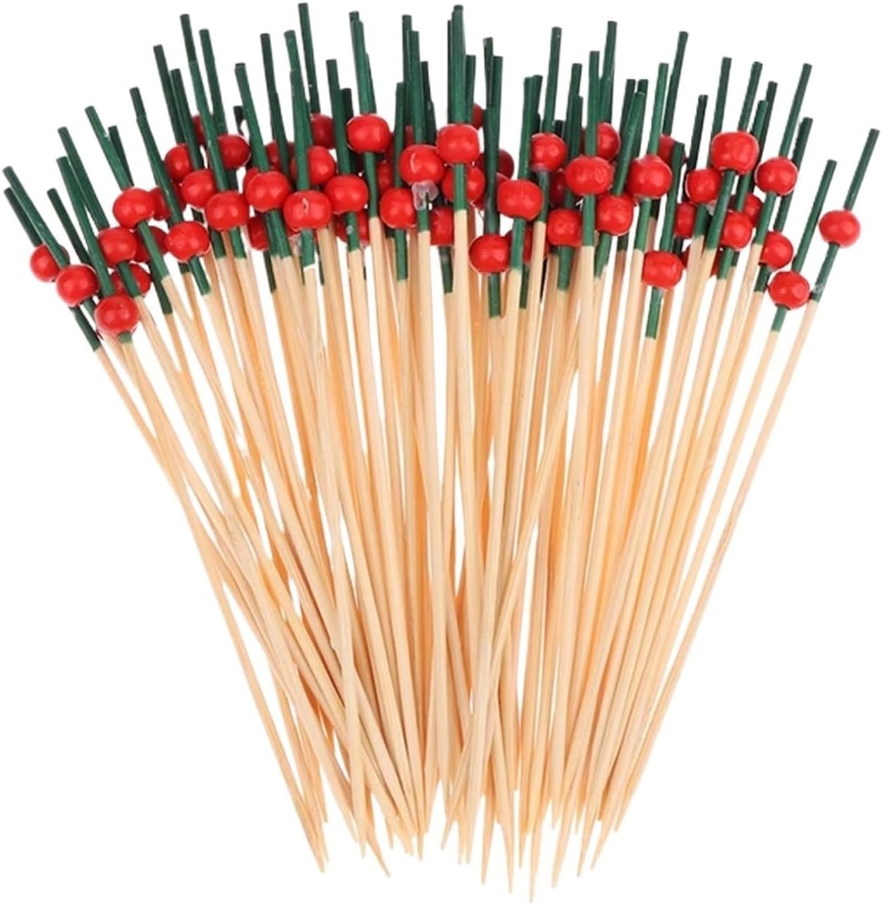Fruit Skewers 100pcs 12cm Bamboo Toothpicks Dessert Forks for Cupcakes and Fruit at Banquets Party and Salad Sticks Cocktail Wedding Banquet Decorations(Color1)