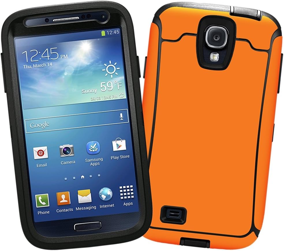 Orange "Protective Decal Skin" for OtterBox Defender Samsung Galaxy S4 Case